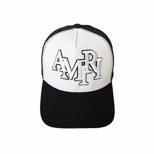 Maison Margiela MM Logo Embroidered Black Mesh Back Baseball Cap - 46