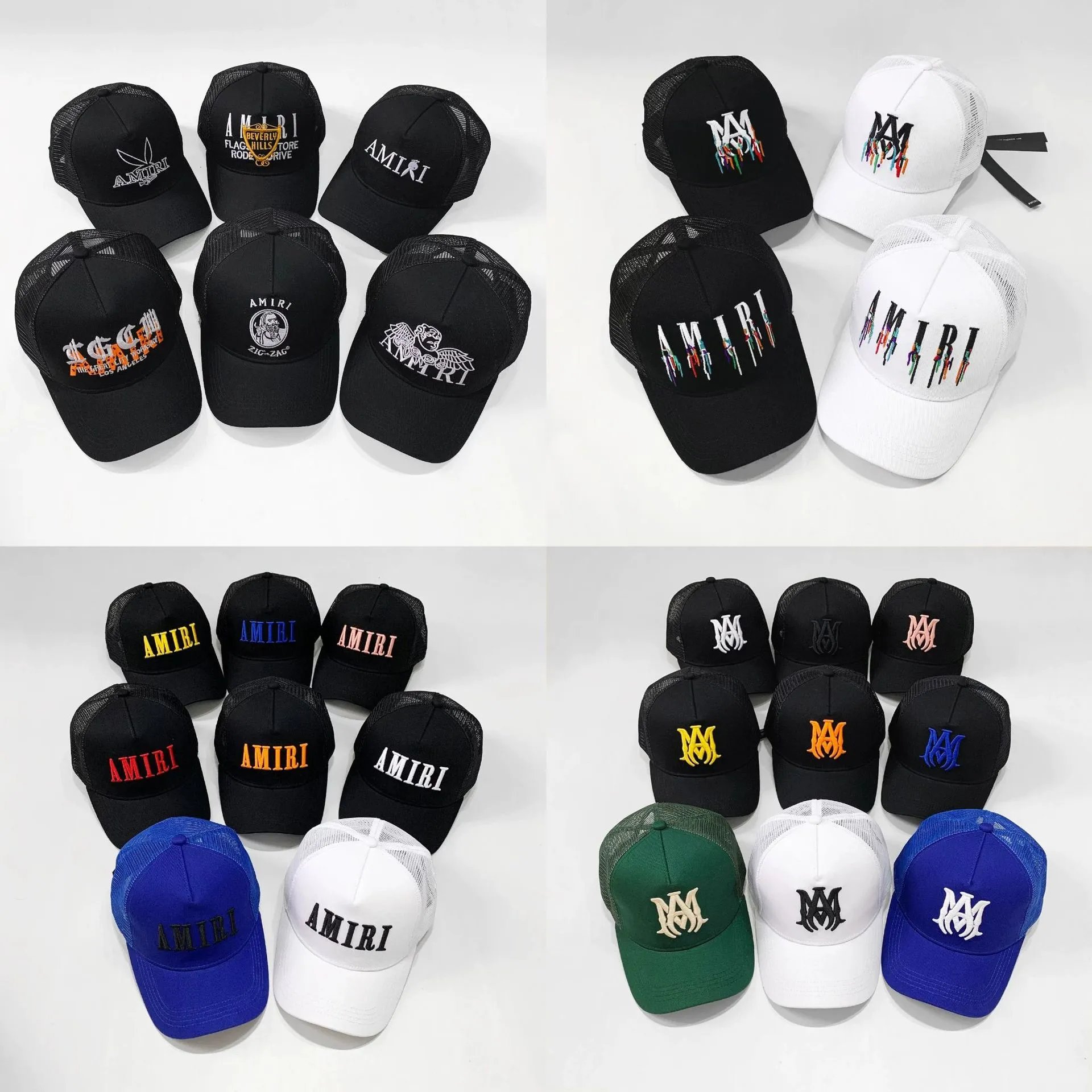 Maison Margiela MM Logo Embroidered Black Mesh Back Baseball Cap - 53