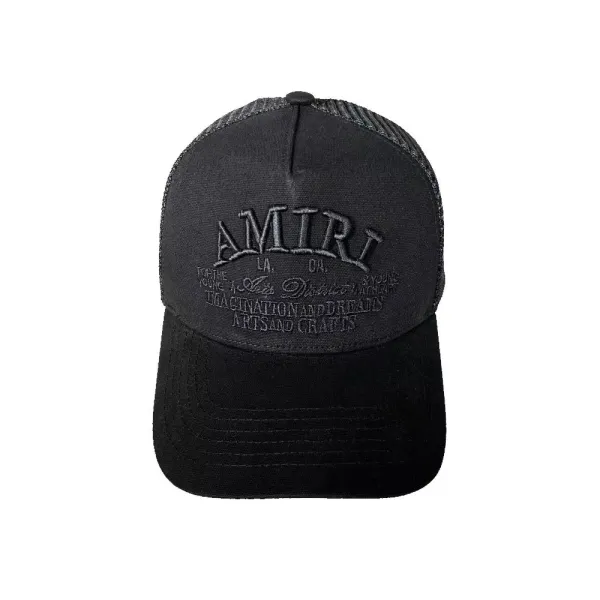 Maison Margiela MM Logo Embroidered Black Mesh Back Baseball Cap - 34