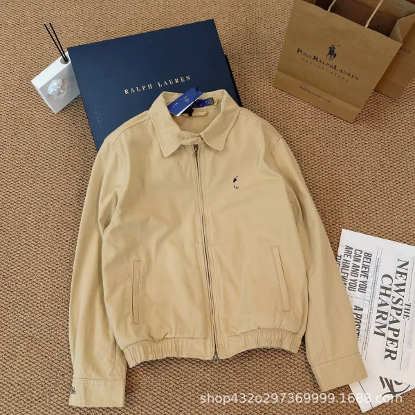 Polo Ralph Lauren Classic Cotton Twill Jacket Beige Outerwear - 1