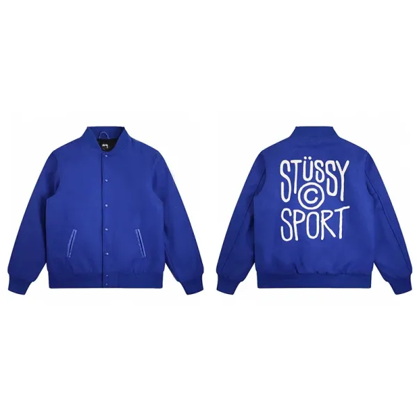Stüssy Sport Varsity Jacket Royal Blue Outerwear - 1