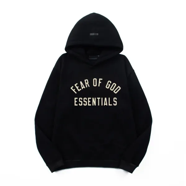 Fear of God Essentials Arch Logo Black Hoodie - 1