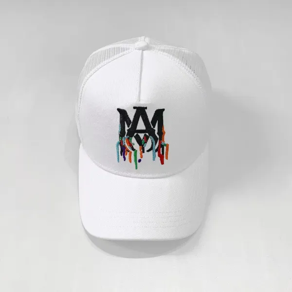Maison Margiela MM Logo Embroidered Black Mesh Back Baseball Cap - 36