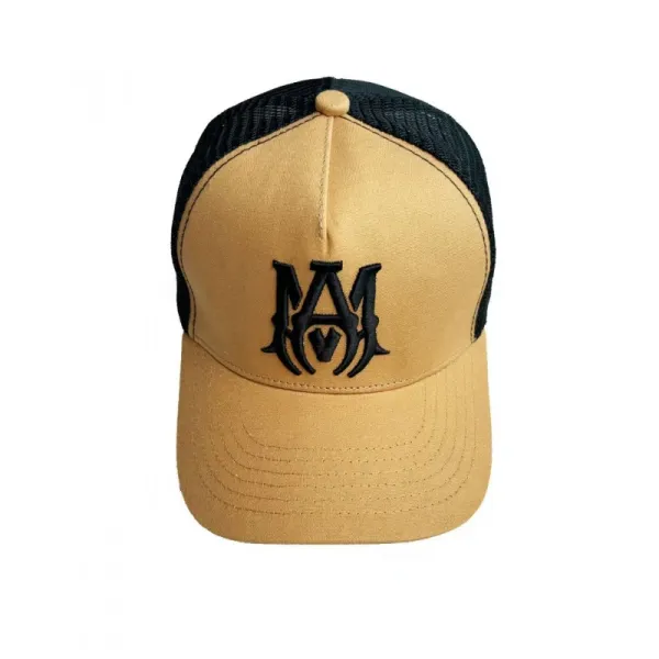 Maison Margiela MM Logo Trucker Cap Beige and Black - 1
