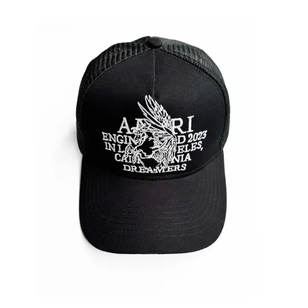 Maison Margiela MM Logo Embroidered Black Mesh Back Baseball Cap - 52
