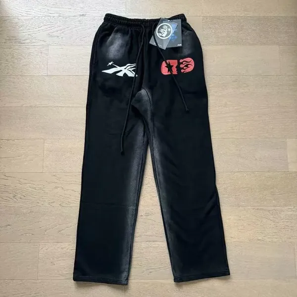 Records Star Flame Print Tie-Dye Sweatpants - 32
