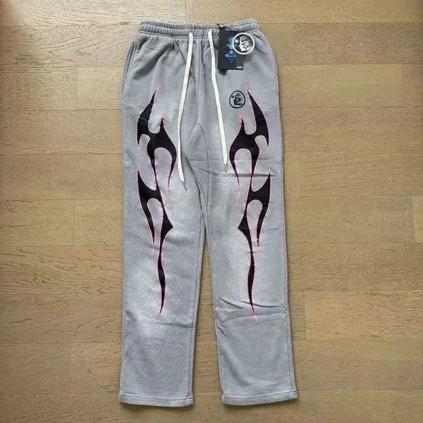Records Star Flame Print Tie-Dye Sweatpants - 7