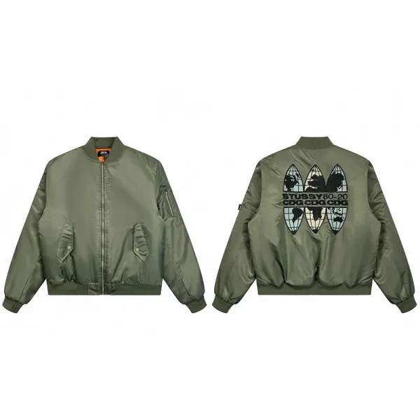 Stüssy x CDG MA-1 Bomber Jacket Army Green Outerwear - 1