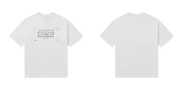 Maison Margiela Numbered Tabi Print White T-Shirt - 1