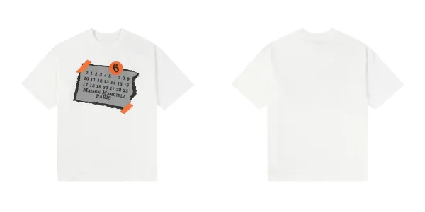 Maison Margiela Calendar Print White T-Shirt - 1