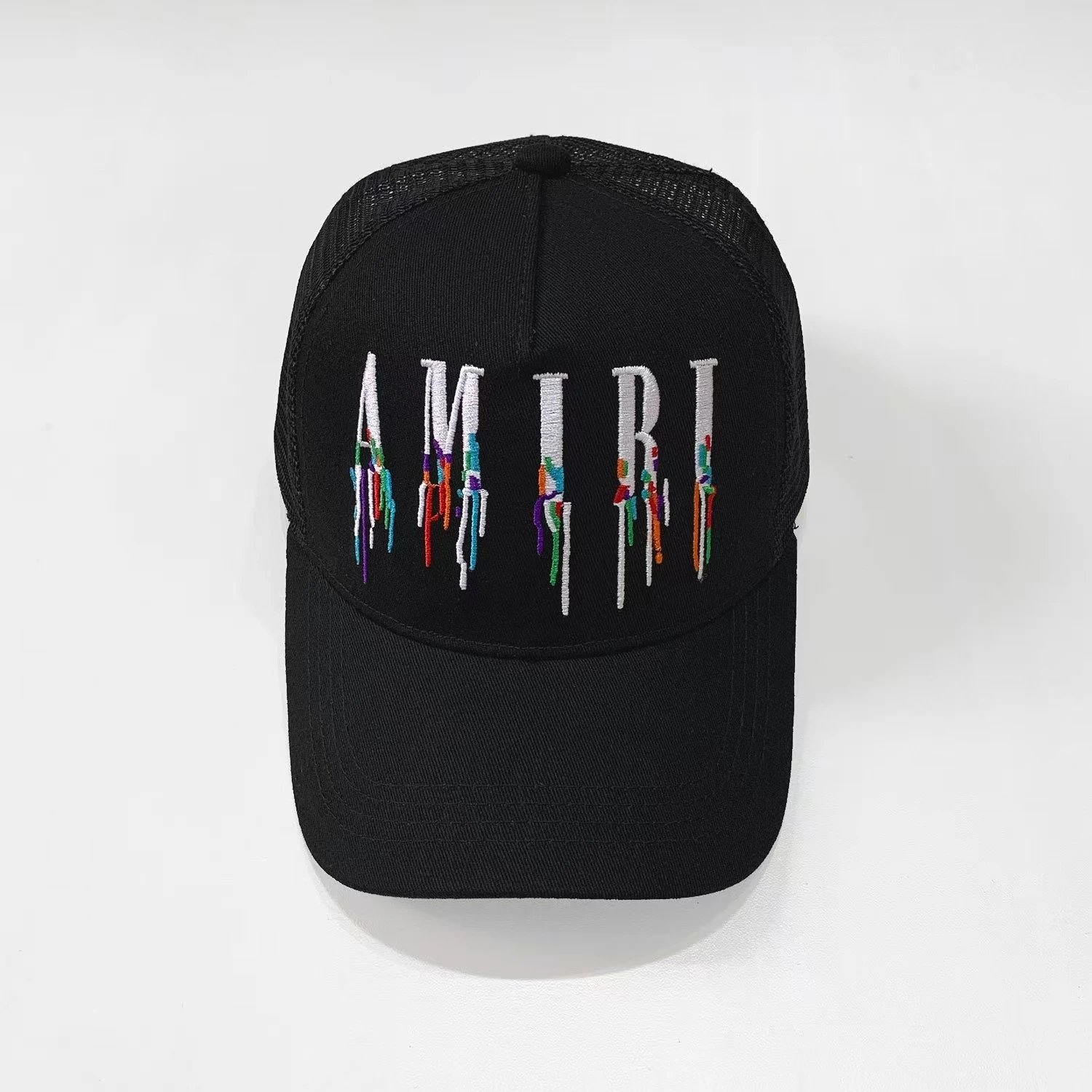 Maison Margiela MM Logo Embroidered Black Mesh Back Baseball Cap - 38
