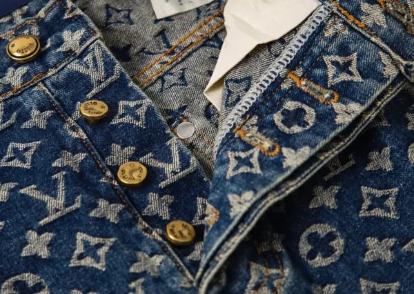 Louis Vuitton Monogram Denim Wide-Leg Jeans Navy - 8