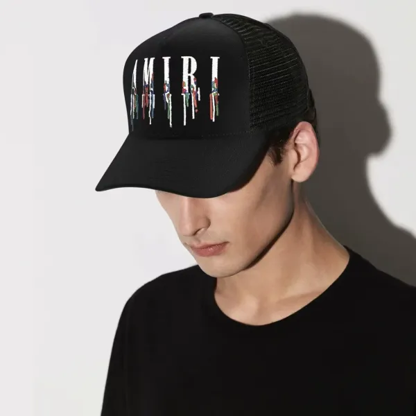Maison Margiela MM Logo Embroidered Black Mesh Back Baseball Cap - 37