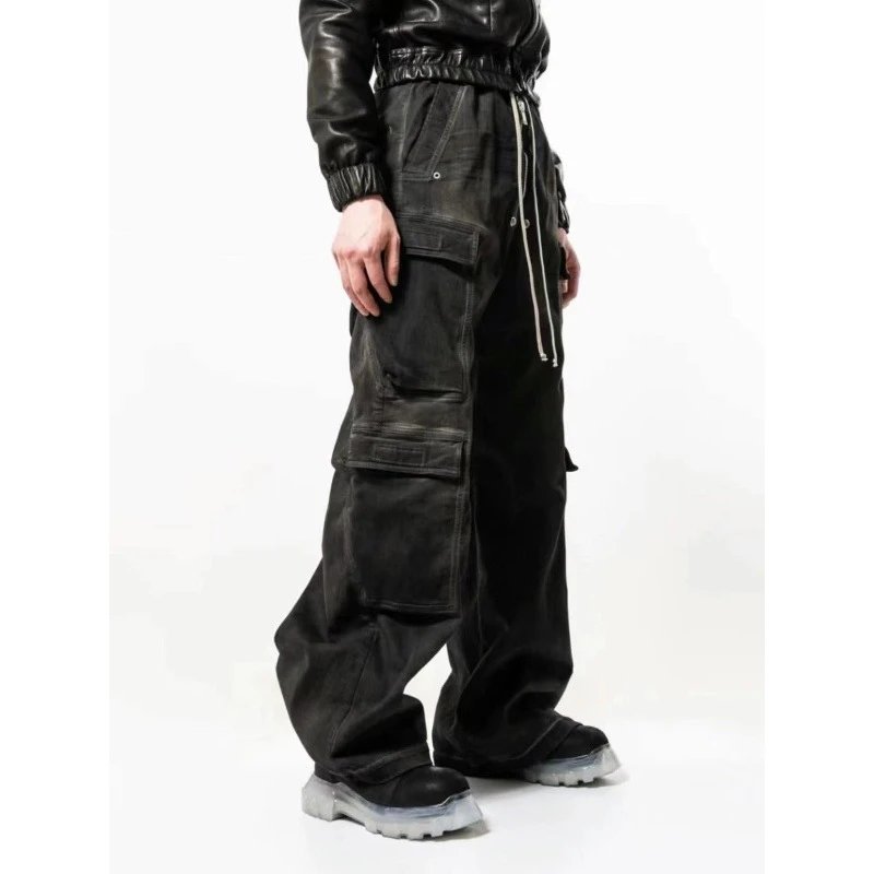 Washed Gradient Cargo Jeans