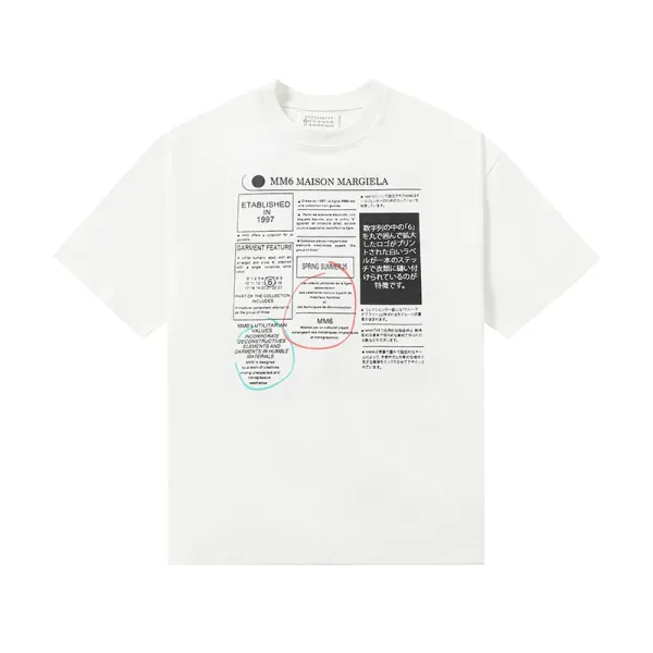 Maison Margiela MM6 Printed Graphic T-Shirt White - 1