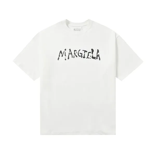 Maison Margiela Distressed Logo White T-Shirt - 1