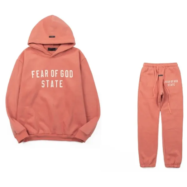 Fear of God Essentials Pullover Hoodie and Sweatpants Set Dusty Rose Casual Set - 1