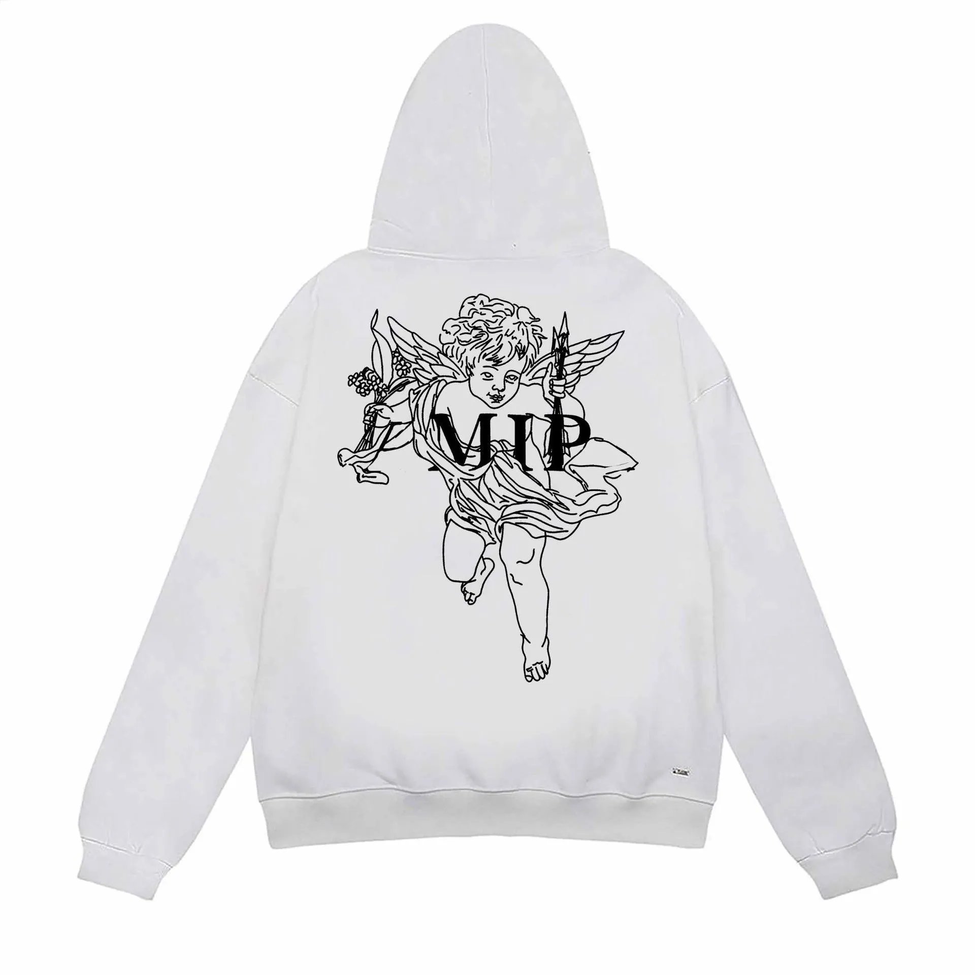 MIP Cherub Print White Hoodie - 1