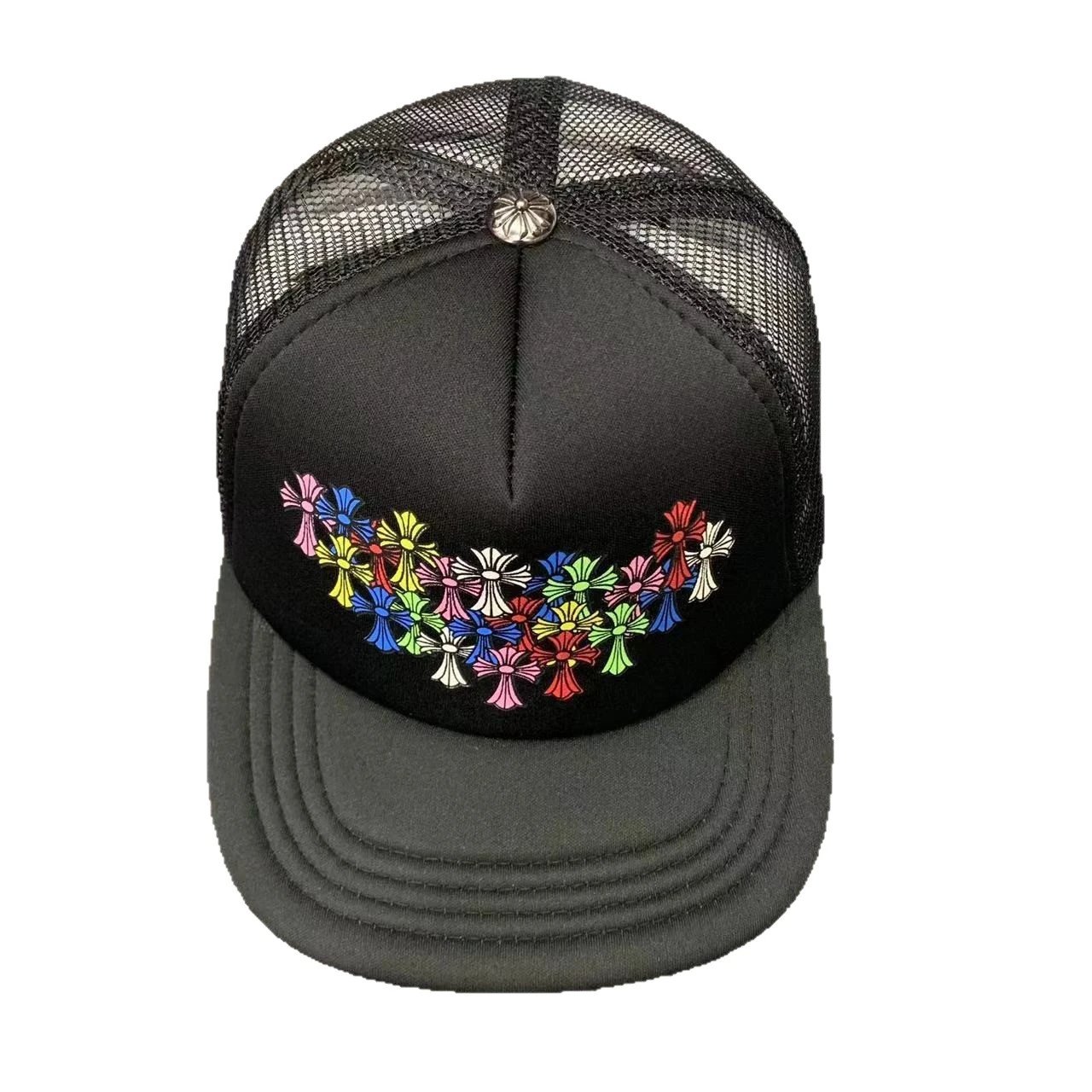Chrome Hearts Hats Mesh Trucker Cap with Cross Motif Print image 5