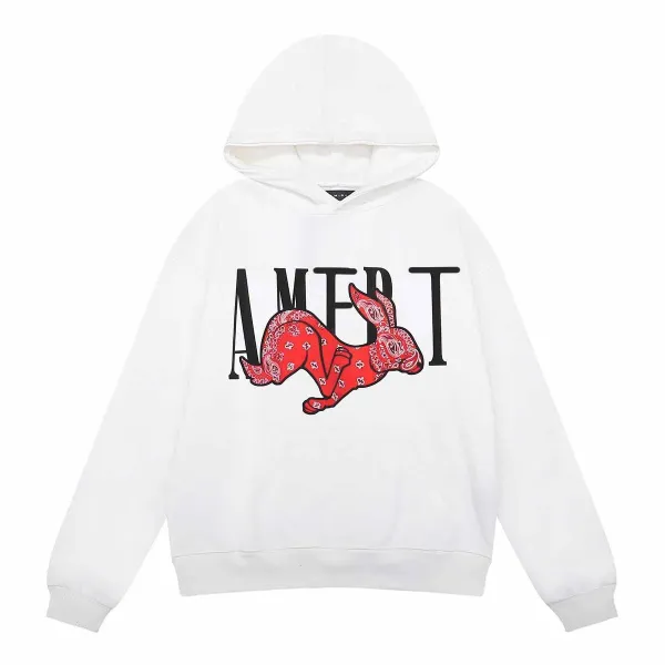 Amiri Bandana Rabbit Hoodie White - 1