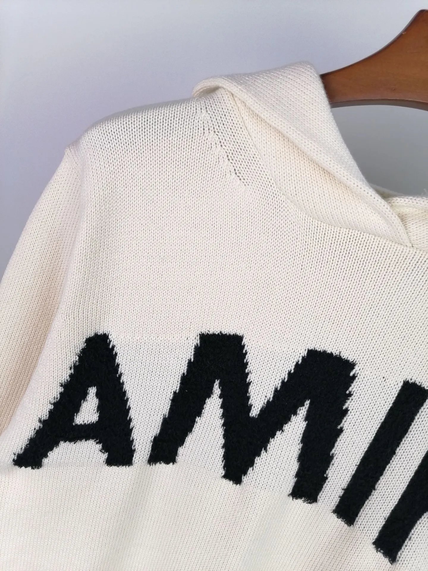 Amiri Lace-Embellished Arch Logo Cream Sweater - 42
