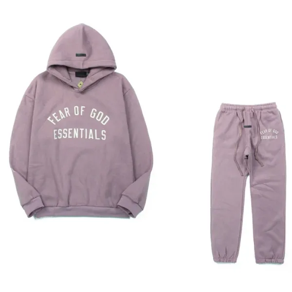 Fear of God Essentials Arch Logo Hoodie and Sweatpants Set Dusty Pink - 1