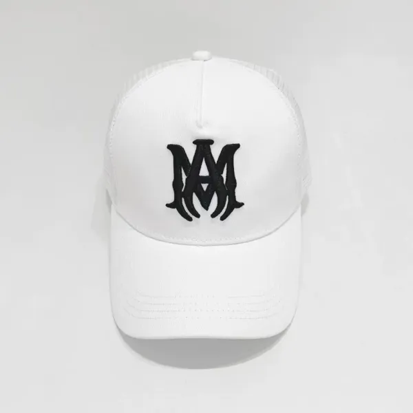 Maison Margiela MM Logo Embroidered Black Mesh Back Baseball Cap - 9