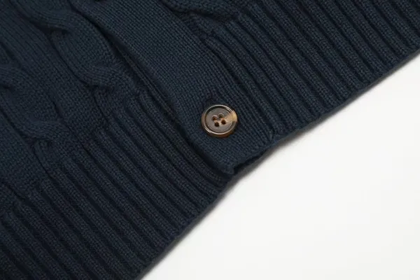 Ralph Lauren Cable Knit Cardigan White Sweater - 9