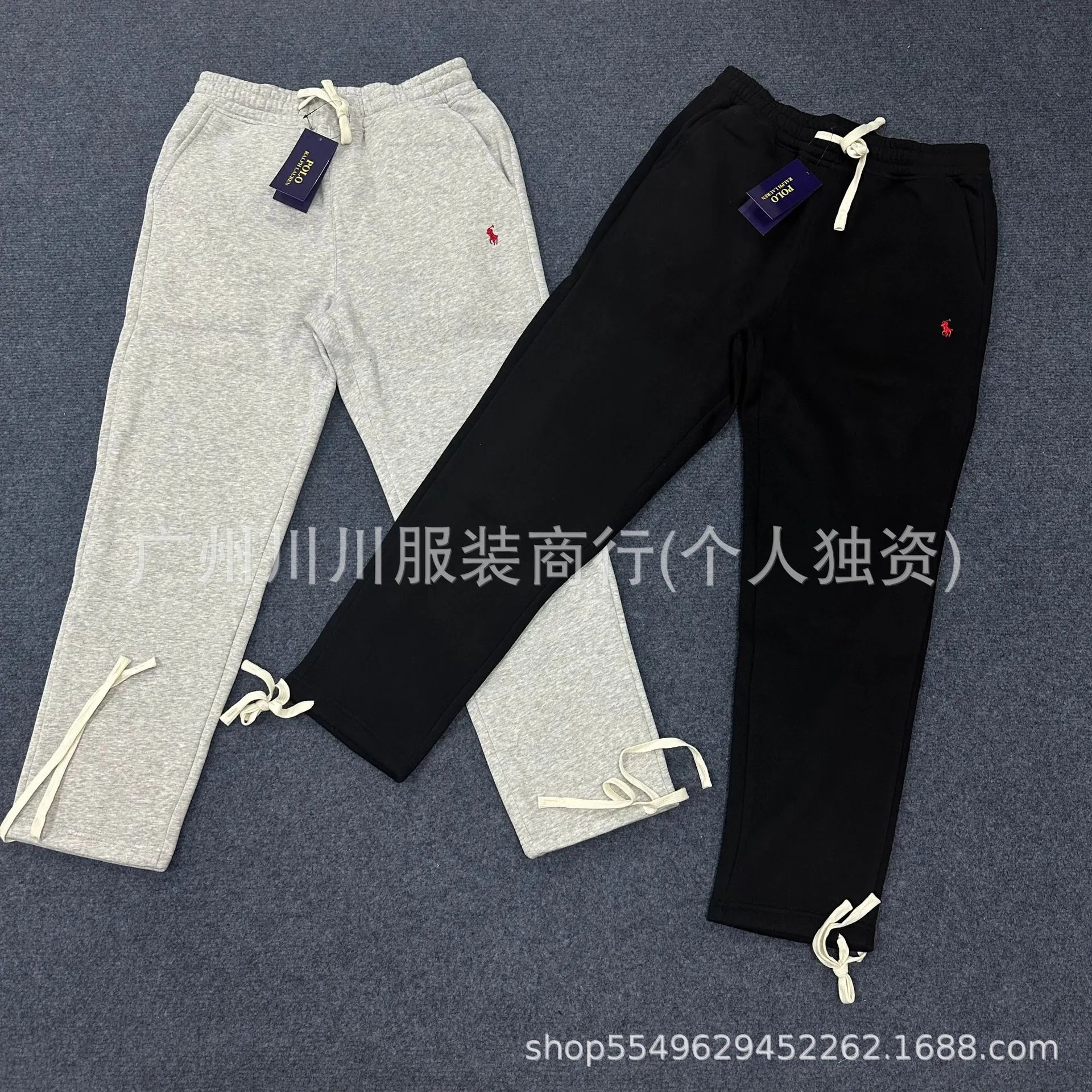Ralph Lauren Classic Fit Drawstring Cuff Sweatpants Gray - 9
