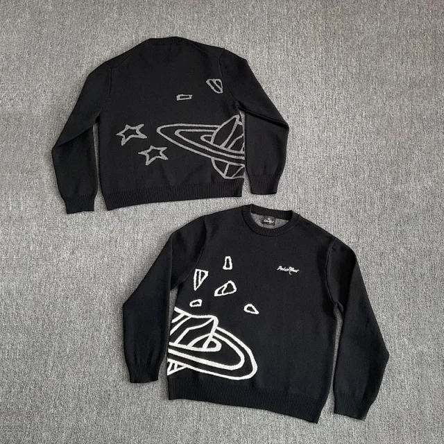 Broken Planet Knitwear Jacquard graphic crewneck sweater product detail image 11
