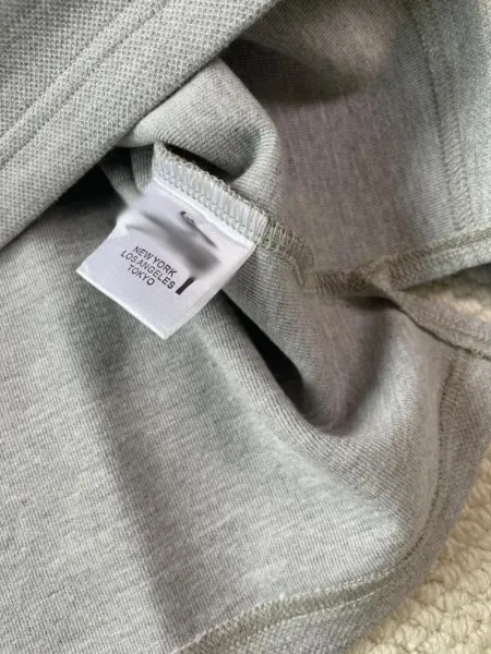 Layered Collar Polo Shirt Gray with Striped Sleeve Detail Polo - 18