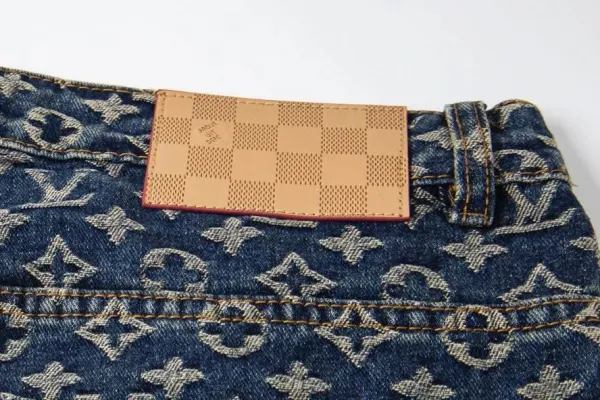 Louis Vuitton Monogram Denim Wide-Leg Jeans Navy - 9
