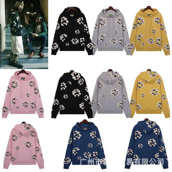 Design Floral Print Purple Hoodie - 6