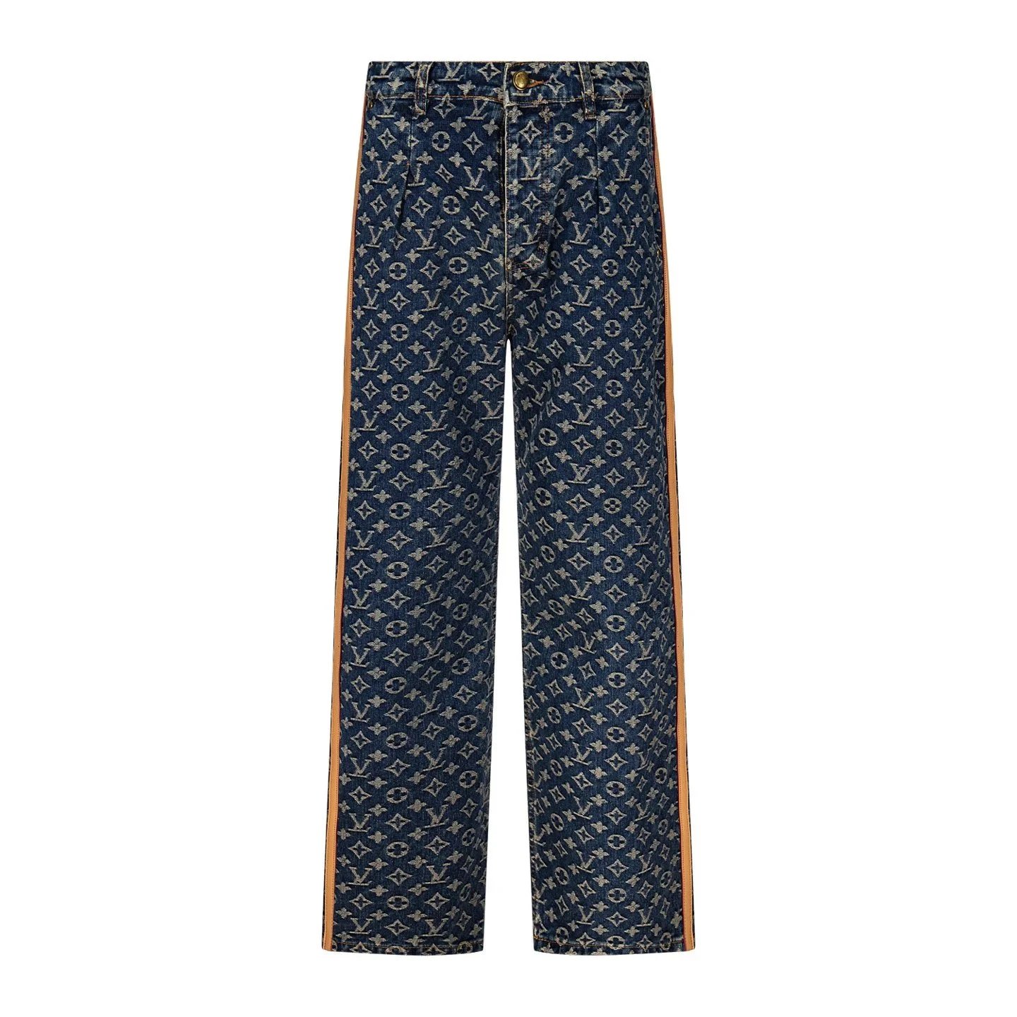 Louis Vuitton Monogram Denim Wide-Leg Jeans Navy - 6