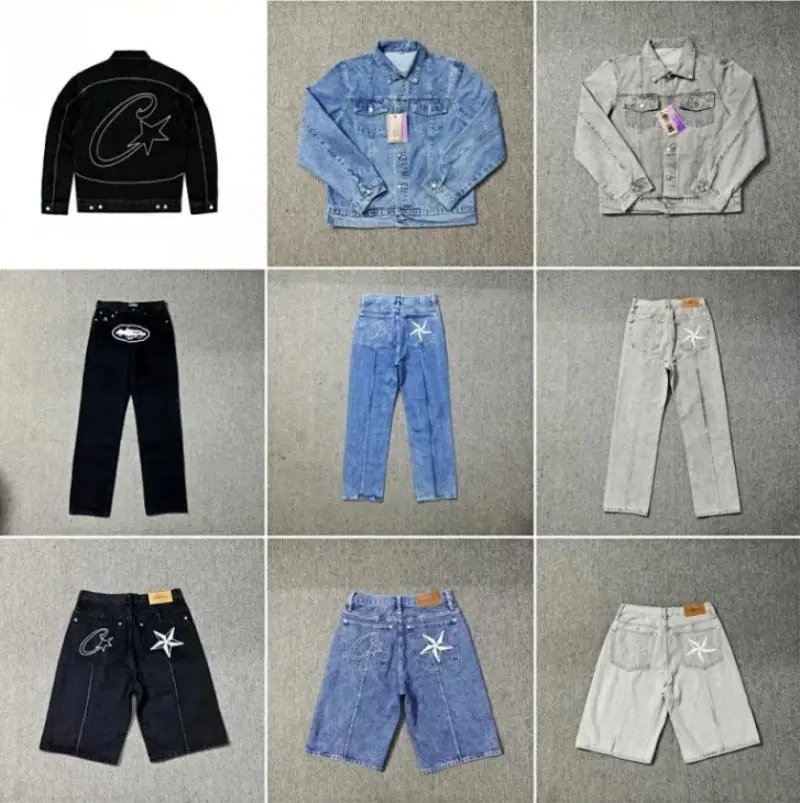 Corteiz Denim Pants with Star Embroidery