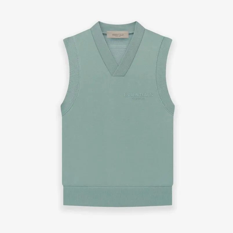 Raised Outlined 3D Silicone Letter V-Neck Sleeveless Tank Top Unisex Couple Underlayer e.s