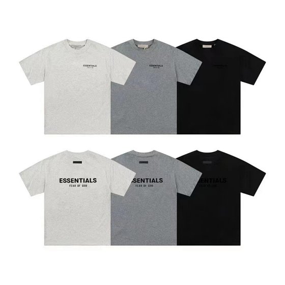 ESSENTIALS复线前后字母植绒夏季纯棉FOG短袖短裤套装FEAR OF GOD