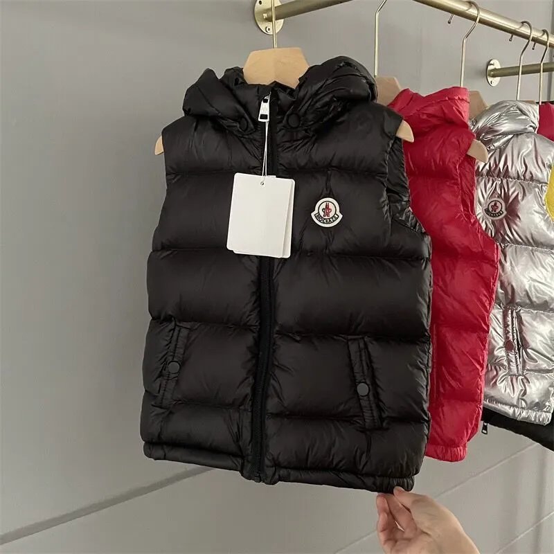 Moncler Kids Hooded Down Vest Red - 12