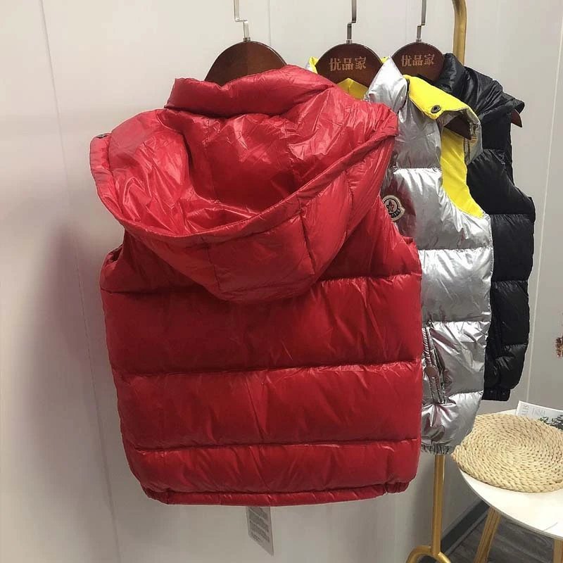 Moncler Kids Hooded Down Vest Red - 19