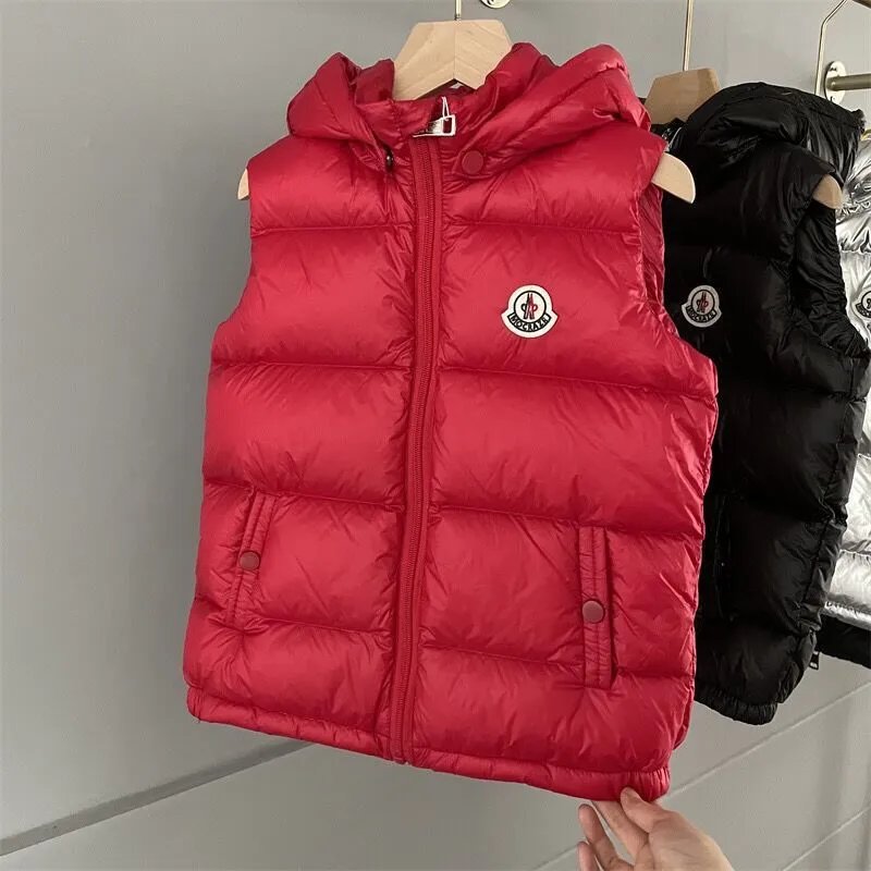 Moncler Kids Hooded Down Vest Red - 11