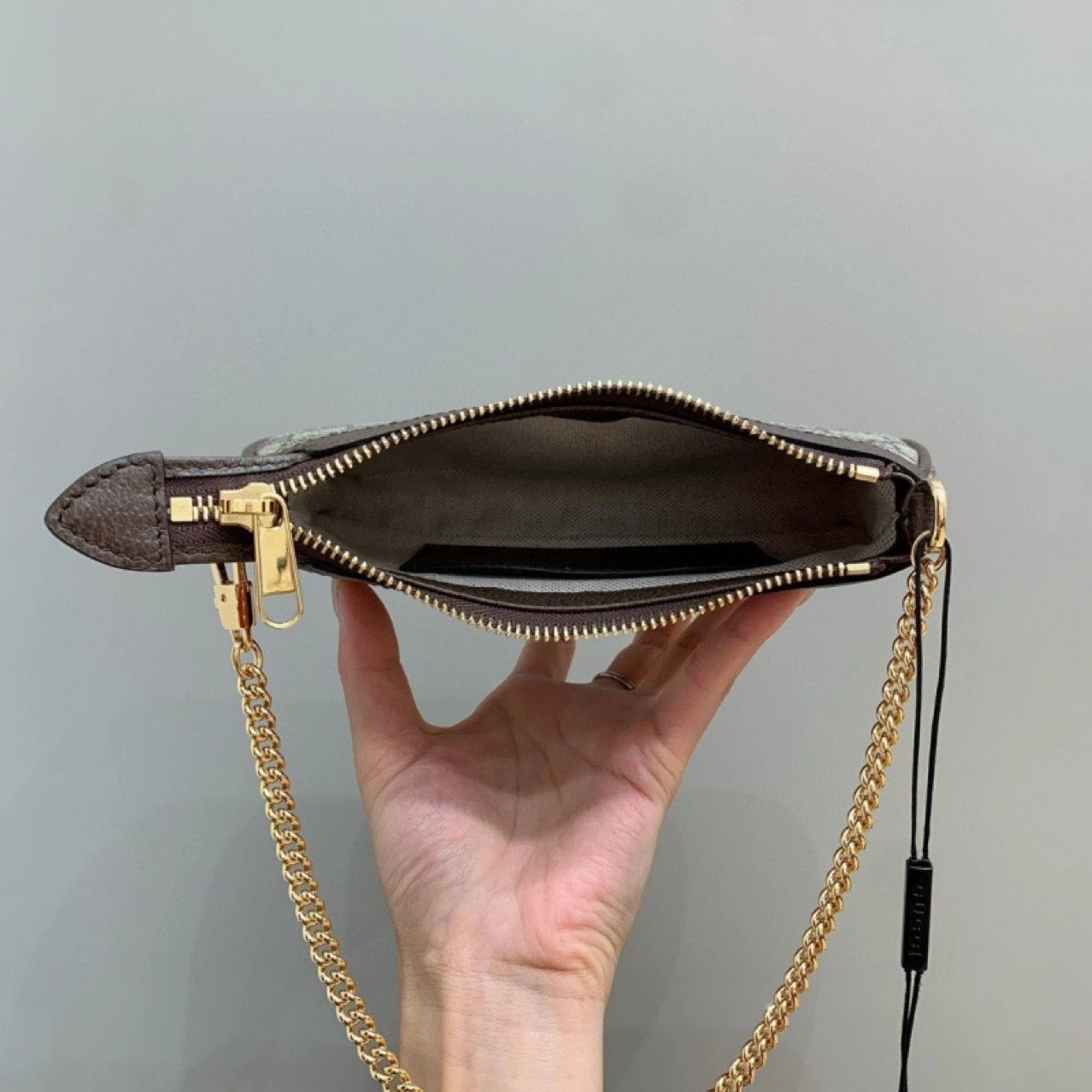 Gucci Mini Marmont Chain Bag Beige Brown GG Canvas Shoulder Bag - 5