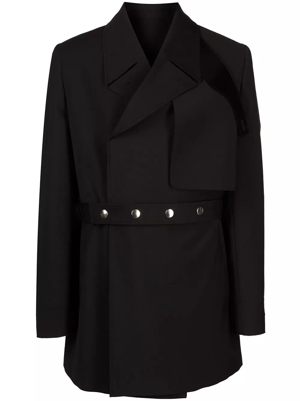 MODAMODA High-Fashion Store | 1017 ALYX 9SM FW21 Black Classic Cropped Belted Trench Coat