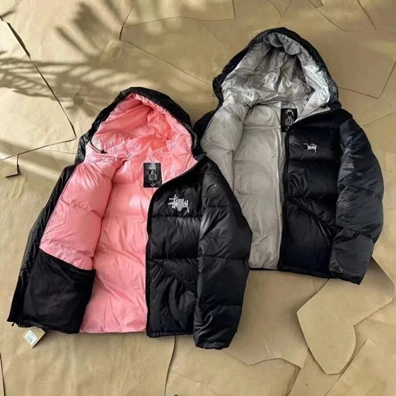 Embroidered down jacket casual trend