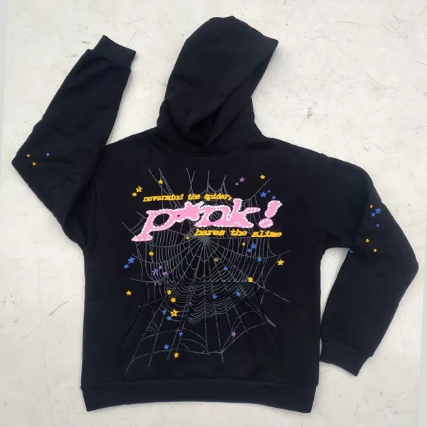 Spider! Web Graphic Hoodie Black - 1