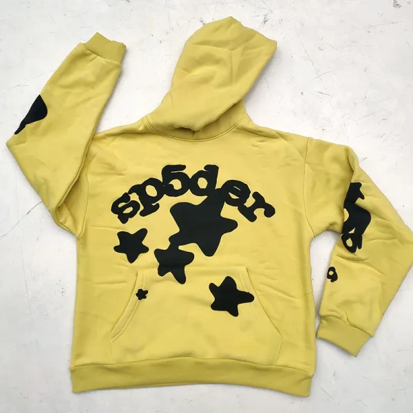 SP5DER Yellow Star Print Hoodie - 1