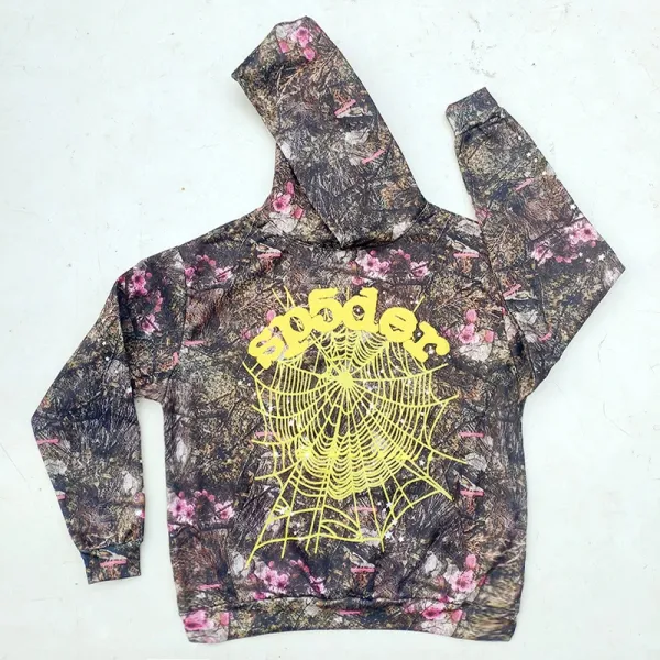 SP5DER Camo Floral Print Hoodie - 1