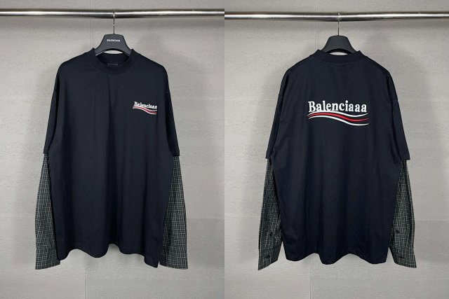 Balenciaga Multicolor Striped Unisex Cotton T-Shirt