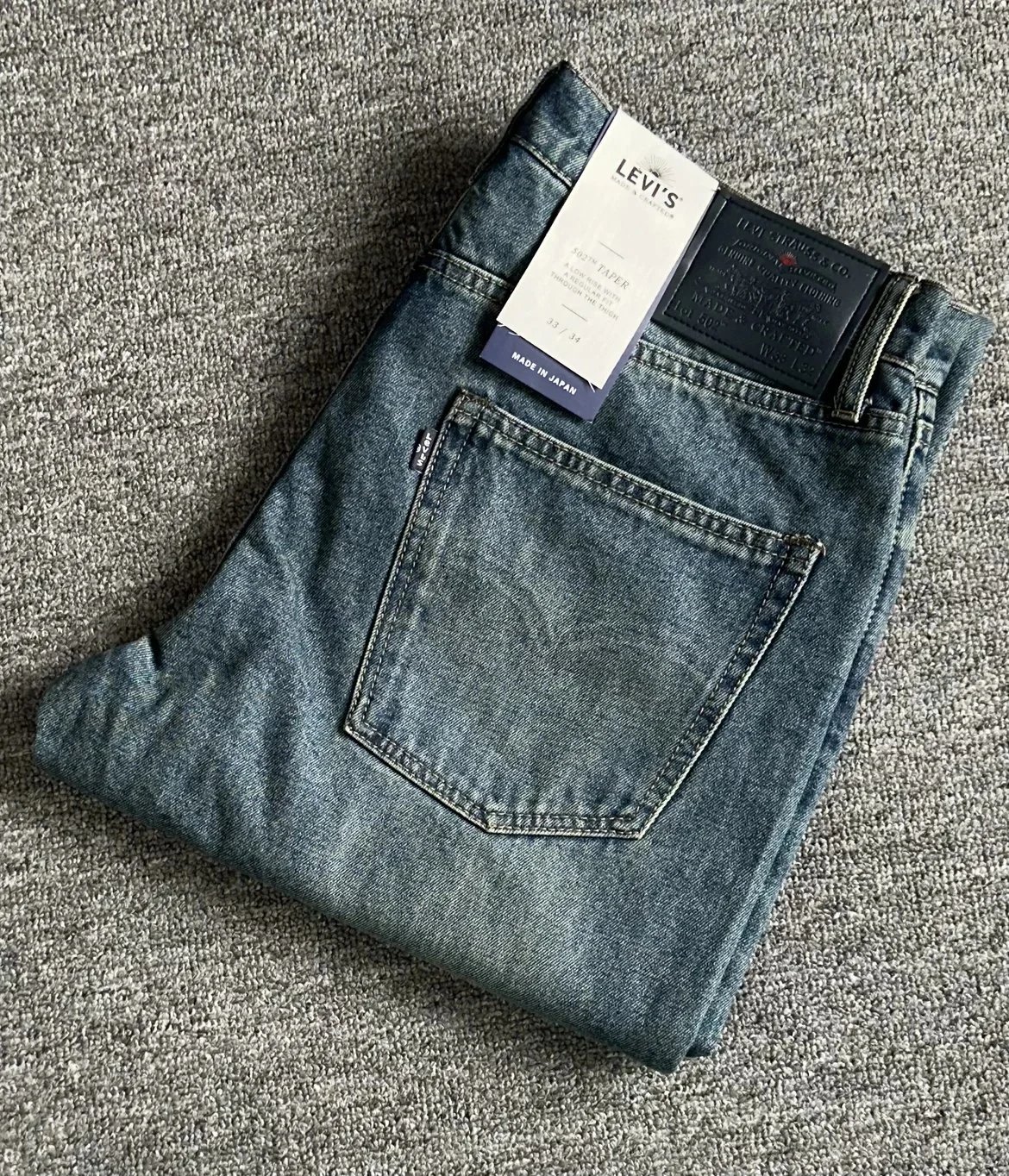 【 In stock 】 Nissan made S Little Plum 502 retro blue washed distressed small straight tube micro slim zipper non elastic jeans pull down to see details