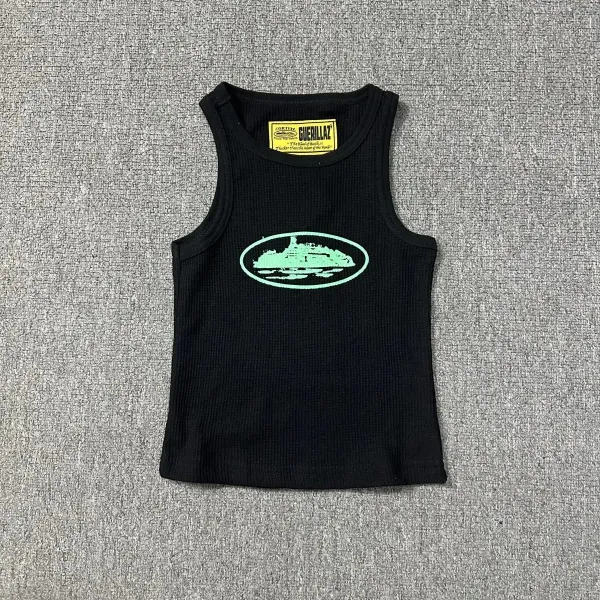 HERILLAY Ribbed Tank Top with Ship Logo in Black, White, and Navy - 17
