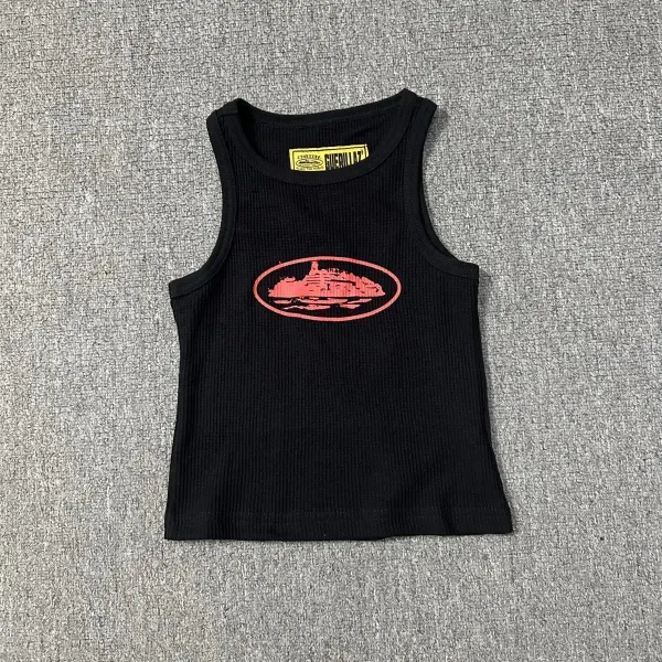 HERILLAY Ribbed Tank Top with Ship Logo in Black, White, and Navy - 16